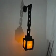 Luminária Abajur Lampião Mine pixelado com Suporte de Parede Decorativa + bateria extra – Impressão 3D Geek Gamer jogo
