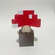 Cogumelo Vermelho Mine Pixelado Decorativo Decoração Presente Geek Gamer Jogos Impressão 3D