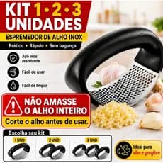 1 A 3 Unidades Espremedores de Alho Manual Inox Amassador