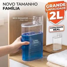 1 ou 2 unidades Dispenser 2L Grande Organizador Cozinha Lavanderia Sabão Líquido Detergente Transparente Vedação Forte