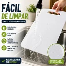 Tábua de Corte Antibacteriana Grossa 33x20cm Cozinha Carne Legumes Flexível