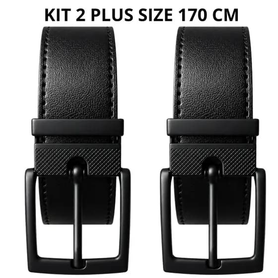 Cinto Masculino Plus Size de Couro Social Clássico 170 Cm Ajustável Largo Fivela Removível