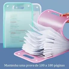 Pasta Escolar 12 Divisórias Organizadora A4 com Etiquetas Escola Escritório