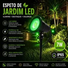 Espeto de Jardim LED 7W Verde IP67 À Prova D’Água Luminária Externa Paisagismo Alta Potência
