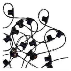 20m Varal de Luzes LED Preto 10m 20m Cordão de Iluminação com Soquetes E27
