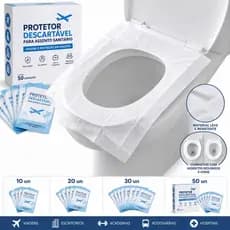 Kit Protetores Descartáveis para Assento Sanitário Higiene Proteção em Viagens Eventos