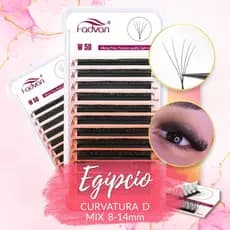 Cílios Fadvan 5D W Curva D Efeito Delineado Egipcio Comprimento MIX Preto 0.07 Curvatura D