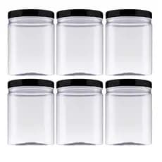 Kit 6 Pote Plastico 1 Litro Porta Mantimentos Temperos Porta Objetos Organizador Multiuso