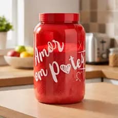 Pote Plástico Mantimentos Organizador Vermelho Amor Em Potes