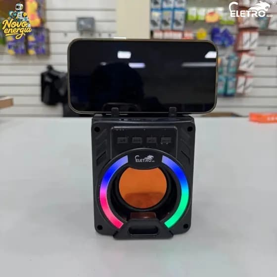 Caixa de som Bluetooth RGB de madeira com Bluetooth/USB/TF/FM/TWS, compatível com a versão Bluetooth 5.0