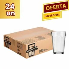 Copo Americano 24 Peças Bar Restaurante Boteco Cerveja Vidro 190ML