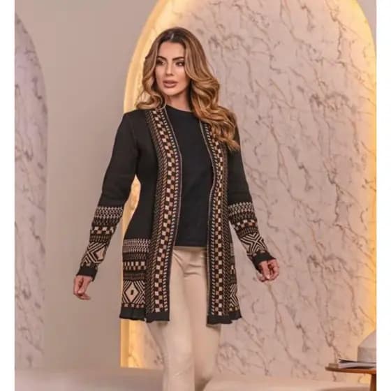 Kimono Tricot Casaco Manga Longa Cardigan Feminino Sobretudo Inverno Aberto Elegante Boho Chic