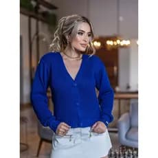 Casaco Tricô Feminino Inverno com Botões Encapado e Tranças Frio Casual Atemporal| Use&use Tricot