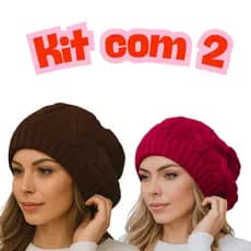 KIT 2 TOUCAS FEMININAS BEANIE | ESTILO INVERNO | CORES CLÁSSICAS E MODERNAS