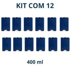 KIT COM 12 Gelo Reutilizável Gelo Tech 400ml – Alta Performance Térmica e Resistência Profissional