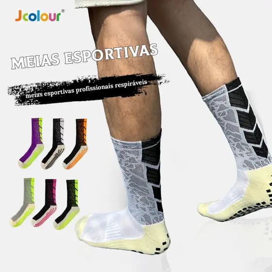 Jcolour Kit 6 pares de meias esportivas profissionais resistentes desgaste masculino personalizado
