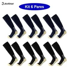 Jcolour 6 Pares Meias de Futebol Unisex Antiderrapantes para Atividades ao Ar Livre