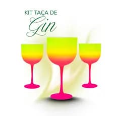 Kit 5 Taças de GIN degradê 580ml para Festas, Eventos, Drinks, Aniversários