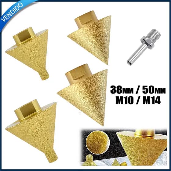Broca Para Chanfrar Diamantada Porcelanato 50mm / 38mm / M14 / M10