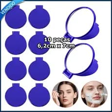 10 peças Espelho de Bolsa Espelho Real Espelho de maquilhagem redondo espelho de bolsa espelho mágico - Azul