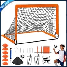 Rede de gol de futebol portátil equipamento de treinamento de futebol escada de agilidade bola de futebol 120x90x90cm