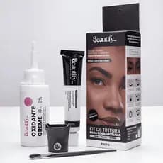 Kit Tintura Sobrancelhas para Fios, Pelos e Barba com Oxidante 10g Beautify Pro