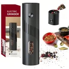 Moedor Elétrico de Pimenta do Reino e Sal Grosso Profissional Triturador Automático de Tempero