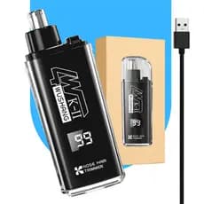 Aparador de Pelos Nariz e Orelha Elétrico Sem Dor, Visor de Bateria Led, Bivolt Recarregável USB