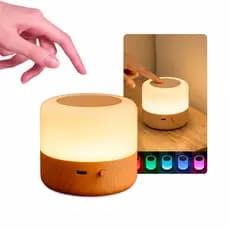 Abajur Recarregável Luminaria de Mesa Led Rgb Touch Sem Fio USB Sensível ao Toque c/ Mudança de Cor