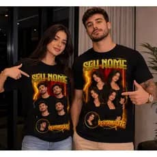 Camiseta Personalizada 100% Algodão 30.1 Penteado Premium – Seu Nome E Sua Imagem Exclusiva