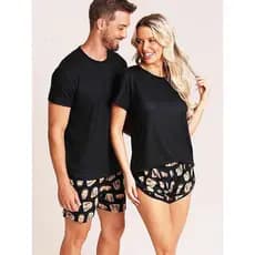 short personalizado com fotos de casal moda Short de dormir estampado homem e mulher