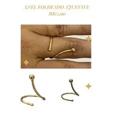 anel minimalista e folheado , anel delicado, anel ajustável, anel para festa.