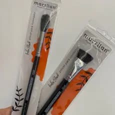 Kit 2 Pincéis Macrilan Profissional | Pincel para Contorno + Pincel para Iluminador | Cerdas Macias