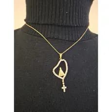 colar religioso, colar nossa senhora, colar folheado