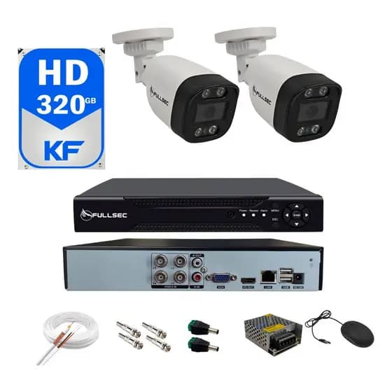 Kit Cftv 2 Câmeras Fullsec E Gravador Dvr Com Hd 320gb