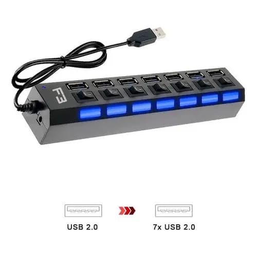 Hub Usb 2.0 7 Portas Chaveadas Jc-hub701 F3 604