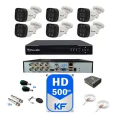 Kit 6 Câmeras Fullsec 720p Bullet Dvr 8 Canais Hd 500gb