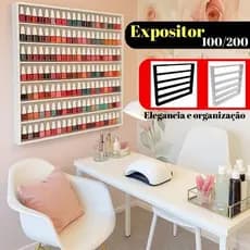 Expositor Nicho 200 ou 100 esmaltes , tintas , linhas , miniaturas , decorações  Branco ou Preto
