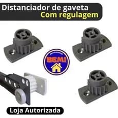 10 Distanciadores Para Corrediça De Gaveta Para Moveis com regulagem 25mm ou 32mm cinza