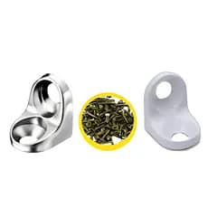 Kit 100 Suporte mais 200 Parafuso para 4x16 Cadeirinha Cantineira Niquelado Branco ou Cromado