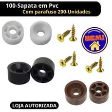 100 Sapata Ou Suporte Prateleira Redonda Pezinho Plástico Preto / Branco Preto Marrom c-100-Parafuso