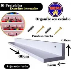 Kit 10 Prateleiras Mdf Expositor Esmaltes Tintas Tempero 60 cm de comprimento