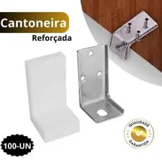 Kit 100 Cantoneira Com Capa Reforçada aéreo Metálica aço para armários e gabinetes suporte peso 45KG