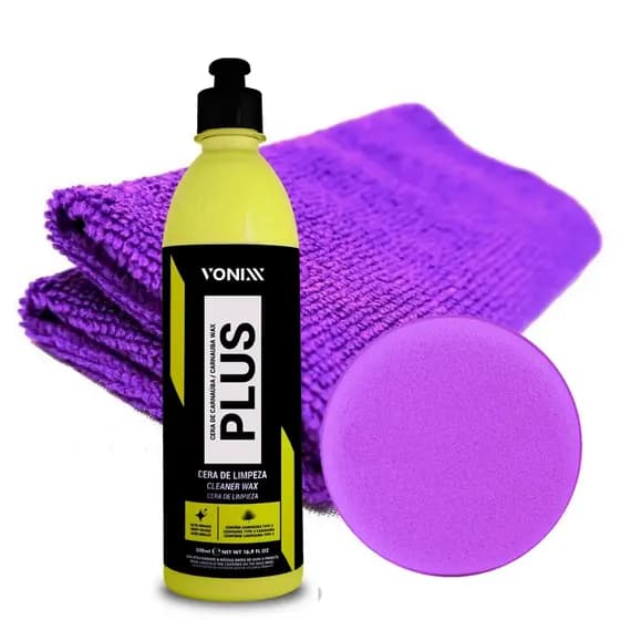 Kit Cera Carnauba Plus Vonixx 500ml Cera Liquida Automotiva