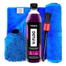 Shampoo V-floc Toalha Secagem Luva Microfibra Pincel Vonixx