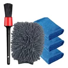 Toalha Pano De Microfibra Automotivo Luva Microfibra Pincel Cor Azul