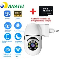 Câmera de segurança Wi-Fi PTZ 360° - Visão noturna colorida, áudio bidirecional, aplicativo Yoosee,entrega de correios