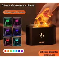 Iluminação LED Umidificador de ar ultrassônico Chama colorida Lâmpada de óleo essencial de aromaterapia Simulador de fra