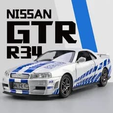Nissan SKYLINE GTR R34 Carros Esportivos Alloy Portas, Brinquedo Fast and Furious