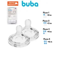 Kit 2 Un Bico Para Mamadeira Buba Fluxo 1 - Fluxo 2 - Fluxo 3 - Fluxo 4 - 120ml 270ml 330ml